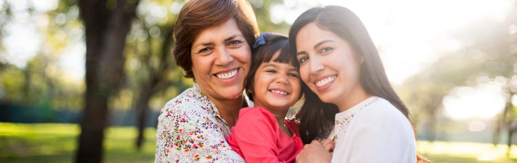 Three generations of women
