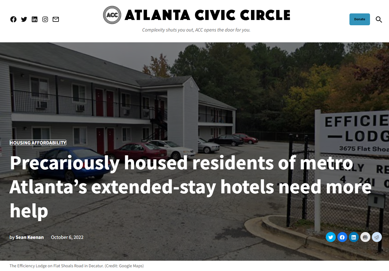 Precariously housed residents of metro Atlanta’s extended-stay hotels need more help